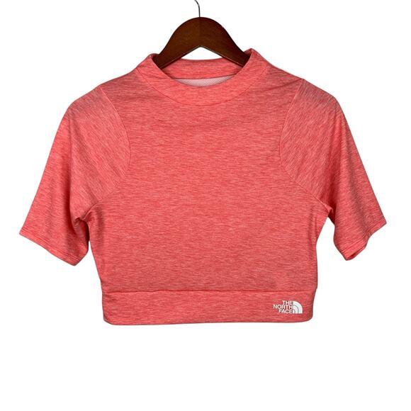 The North Face Tops - The North Face Crop Top Short Sleeve Coral Pink T-shirt Fitted Shirt Women's M